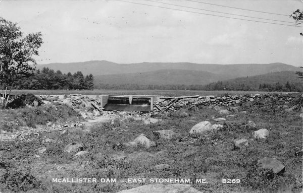 East Stoneham Maine ME McCallister Dam Real Photo RPPC Vintage Postcard