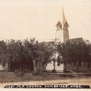 M.E. Church, Cambridge, Nebraska—Rare Antique Photo Postcard 1915